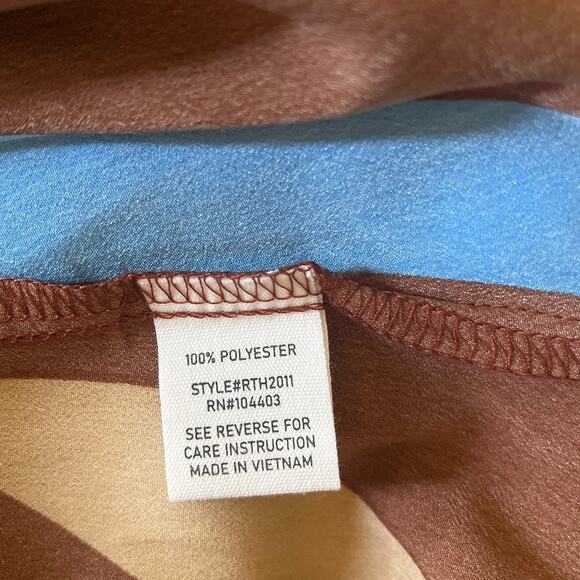 NWT August Sky Blouse Brown Blue Size Small - Picture 9 of 9